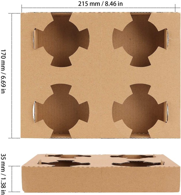 Corrugated Paper Cup Holders (CM-PCH-2) - Double Cups(Pack Of 250) - Image 5