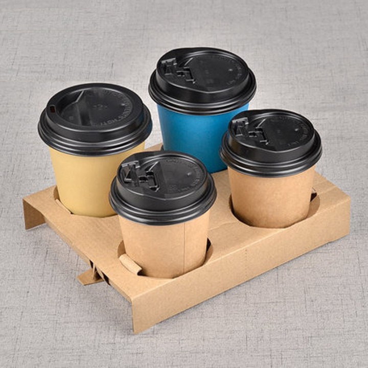 Corrugated Paper Cup Holders (CM-PCH-3) - Four Cups (Pack Of 250)