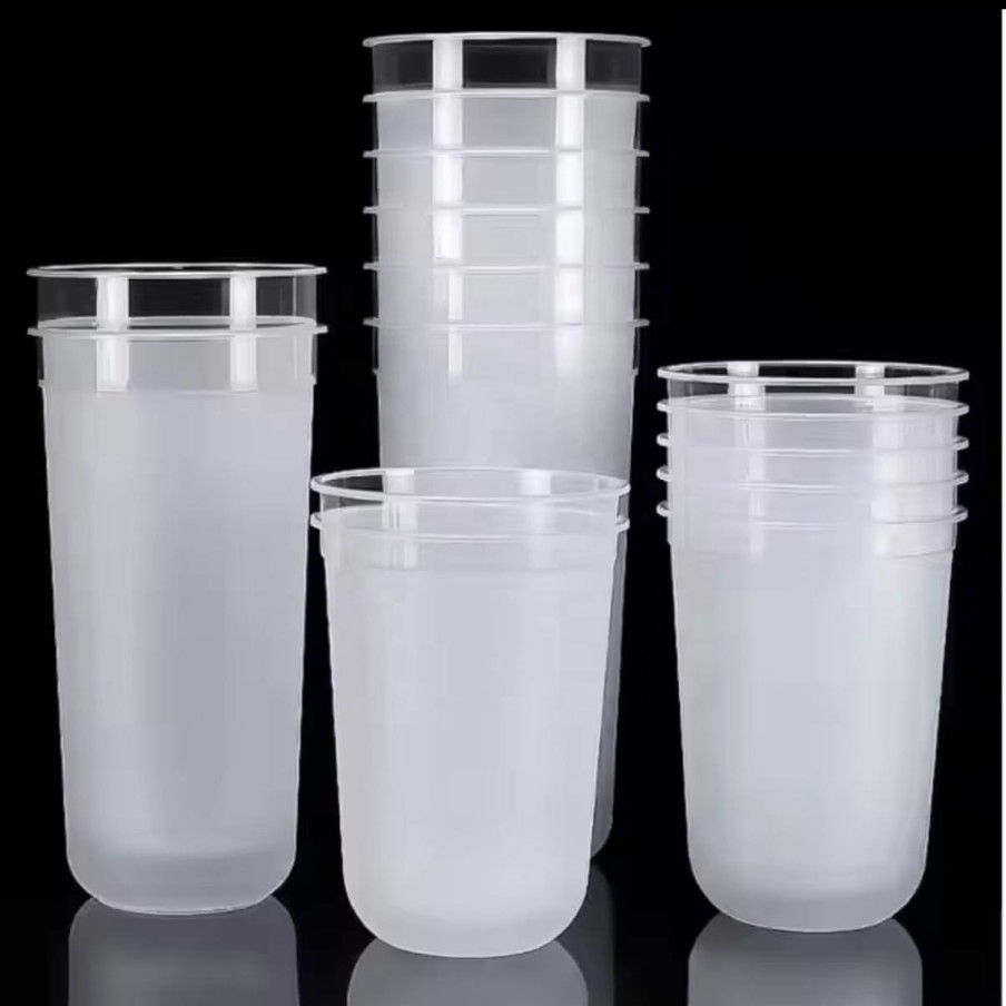 Plastic Cups & Lids (HY-PP-7) - 360ML (Pack of 250)